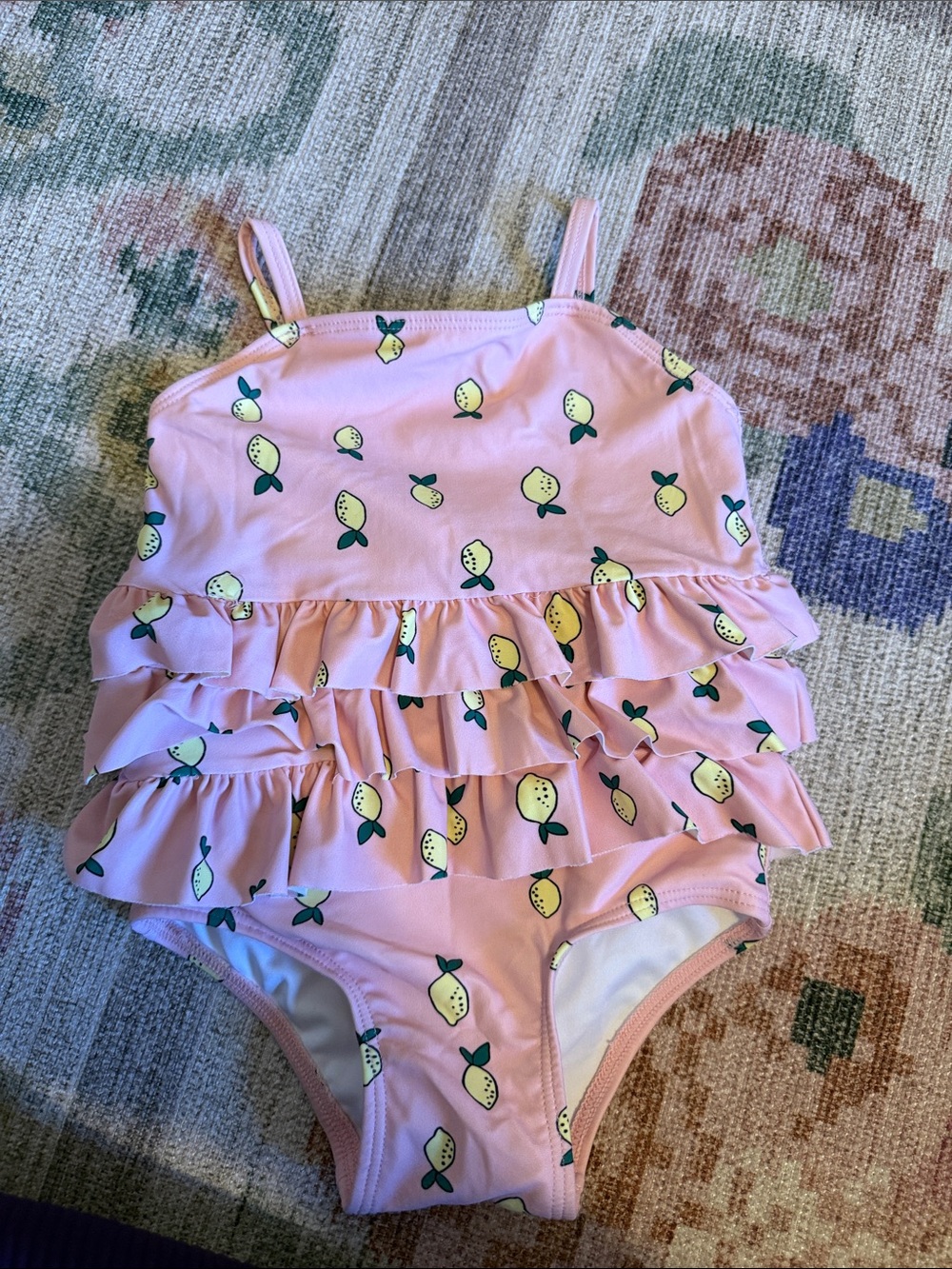 Tucker + Tate Pink Lemon Ruffle One-Piece Swimsuit